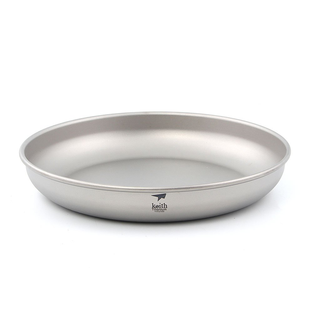 Keith Ultralight Titanium Plates Tableware Outdoor Mini Size Dishes Lightweight Portable Camping Picnic Plate (Ti5367-400ml)
