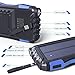 Elzle 25000mAh Portable Solar Power Bank Dual USB Output Battery Bank with Strong LED light, Outdoor Solar Charger Phone External Battery Shockproof Dustproof for iPhone Series, Smart Phone, More