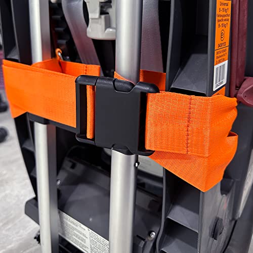 Car Seat Travel Cart for Airport Carseat Roller for Traveling. Extendable Base Plate, Foldable