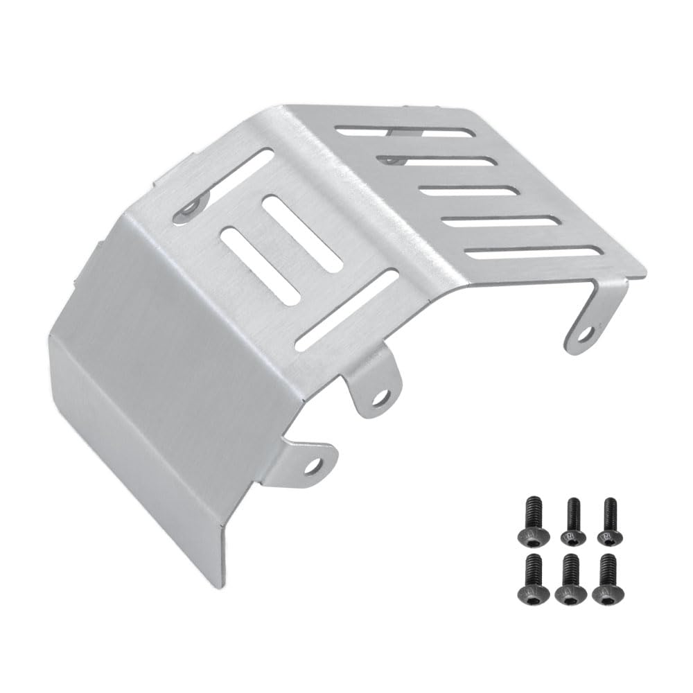 JOYSOG for LOSI 1/4 Promoto-MX Motorcycle RC Chassis Armor Guard Plate, Stainless Steel Front Rear Chassis Armor Protection Plate Skid Plate Upgrade Parts, Silver