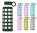 purifyou Premium Glass Water Bottle with Non-Slip Silicone Sleeve and Stainless Steel Lid Insert, 12/22 / 32 oz (Emerald Green, 12 oz)