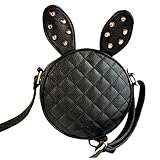 Gillberry Women Girl Rabbit Ear Round Leather Handbag Shoulder Messenger Bag