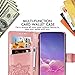 Galaxy S10 Plus Wallet Case, [Butterfly & Flower Embossed] PU Leather Wallet Flip Protective Phone Case Cover with Card Slots and Stand for Samsung Galaxy S10 Plus 6.4 inch 2019 (Rosegold)