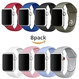 Sport Band for Apple Watch 38mm, MOSKO Soft Silicone Sport Strap Replacement Bracelet Wristband for Apple Watch Series 3, Series 2, Series 1, Nike+, Edition, S/M Size