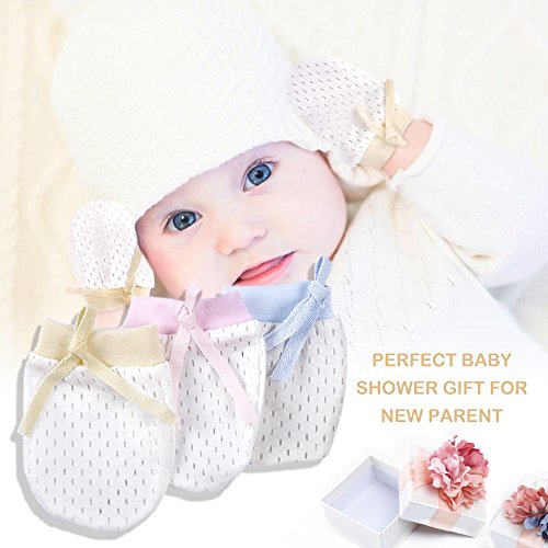 Cunina No Scratch Mittens 3-Pair Newborn Baby Gloves for 0-6 Months Baby Boys Girls - Thumbnail 5