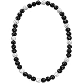 RIJXU Baseball Necklace 16in/19in/22in Baseball Bling Drip Necklaces Rhinestone Clay Beaded Chain Necklace for Men Cool Sports Jewelry for Players Lovers