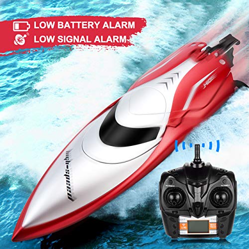 Powerextra Remote Control Boat, High Speed H106 Rc Boat for Pools and Lakes, 20+ KMH 2.4 GHz Fast Racing Boats, LCD Low Battery Alarm, Birthday Gifts for Boys Girls