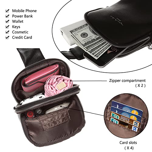 INICAT Fanny Packs Vegan Leather Crossbody Sling Bag With Mini Key Coin Purses For Women Men