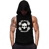SZKANI Mens Skull Print Sleeveless Fitness Vest Bodybuilding Stringers Workout Tank Tops