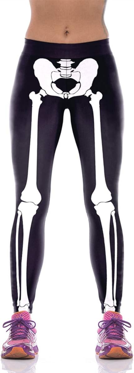Alive Women's Digital Print High Waist Stretchy Ankle Sexy Leggings Tights (skeleton3) at  Women’s Clothing store