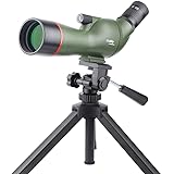 Gosky 15-45X60 Spotting Scope - BAK4 45 Degree Angled Eyepiece Waterproof Scope for Target Shooting Bird Watching Animal Watching Hunting Archery Scenery with Tripod, Phone Adapter and Carrying Bag