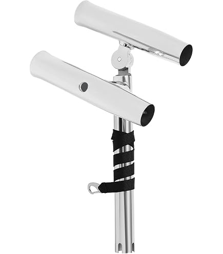 f2 piece fishing rod holders 2pcs Double-Head Holders, Stainless Steel Fishing Dual Rod Holder, Double Angle Adjustable Rod Holder, Pair of Boat Stainless Steel Fishing Dual Rod Holder Silver MADE IN USA the Accurate ATD-80W Platinum TwinDrag Special Senator Model:TSR-C-681M-SP