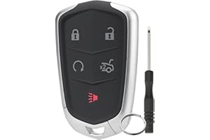 GLOUVDEYZ for Cadillac ATS CTS XTS Remote Key Fob Fits for Cadillac ATS CTS Escalade SRX XTS 2014 2015 2016 2017 Keyless Entry Remote FCCID HYQ2AB P/N 13598537 with Key Ring and Screwdriverr