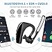 AUXBLUE Bluetooth Headset Wireless Handsfree Earpiece Headphone Active Noise Cancelling Double Digital MIC Cell Phone Trucker Business Office (Black) (MIC-Out)