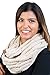 Funky Junque Women's Super Soft Warm Infinity Scarf, Cozy Cable Knit Circle Wrap for Fall and Winter - Beige