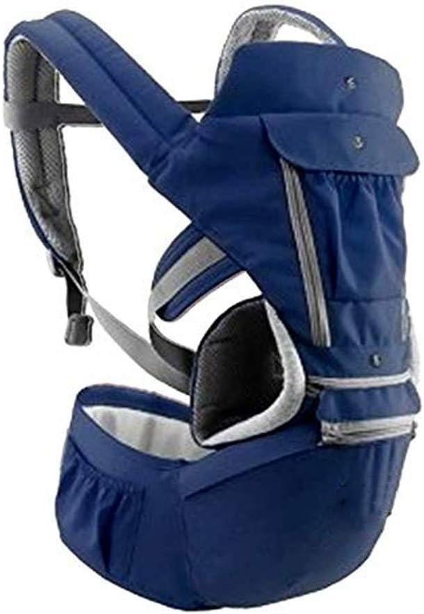 All-in-one Safe Baby Travel Carrier - Designed with Hip Seat - Soft & Breathable - Protective Leg Pad - Multi Position Carrying Perfect for Infants, Babies & Toddlers (Navy)