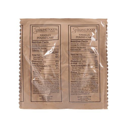 MRE Dessert - Vanilla Pound Cake (10-Pack)