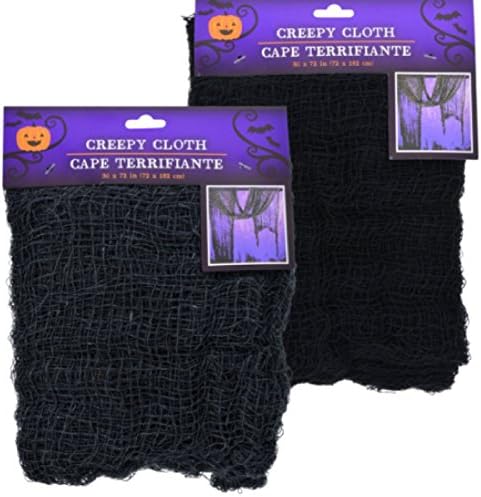 Netted Creepy Cloths 2 Pack Haunted House Decor (Black)