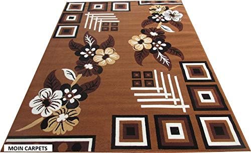 Moin Carpets Soft Floral Carpet for Living Room and Bedroom and Home 5 x 7 Feet Brown