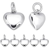 Beebeecraft 1 Box 18K Gold Plated Small Heart Charms 3D Heart Dangle Pendant Charms with Jump Ring for Mother's Day Valentine's Gifts Jewelry Making Finding
