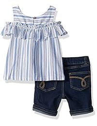 Calvin Klein Conjunto de mezclilla 2 piezas para niñas corto