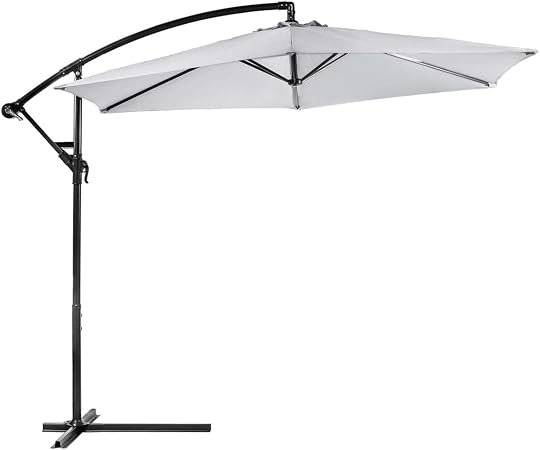 Amazon Com Barton Deluxe 10 Offset Patio Umbrella Off Set Outdoor Market Hanging Umbrella With Base Grey Garden Outdoor