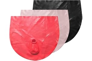 EXLATEX Mens Latex Rubber Panties Shorts with Ball and Half Sheath Cut-out Ring Underwear