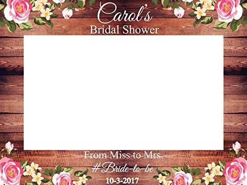 image for speedyorders Custom Floral Bridal Shower Photo Booth Frame - Sizes 36x