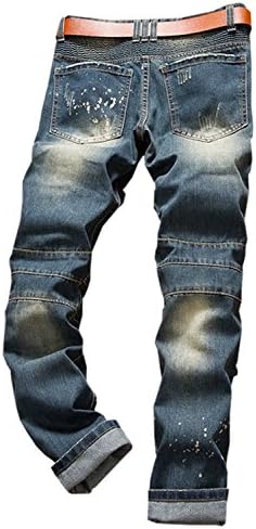 DigerLa Men's Vintage Ripped Biker Jeans Pants With Holes