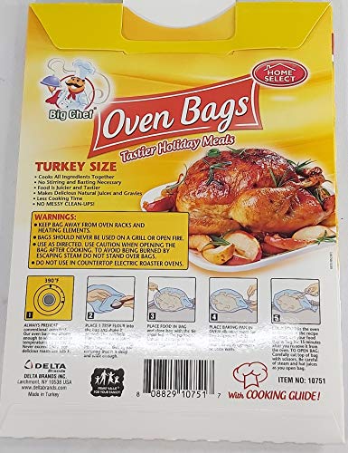 Home Select Big Check Oven Bags Turkey Size 2 Bags