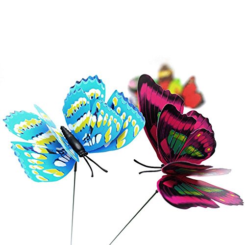 image for OWIKAR Flower Arrangement Butterfly Floral Picks Set of 10Pcs Colorful