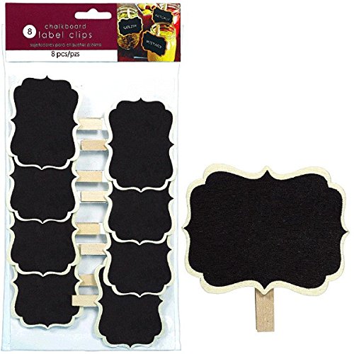 Amscan 400084 Party Friendly Reusable Drink Labels (8 Pack), Black; 3 1/4