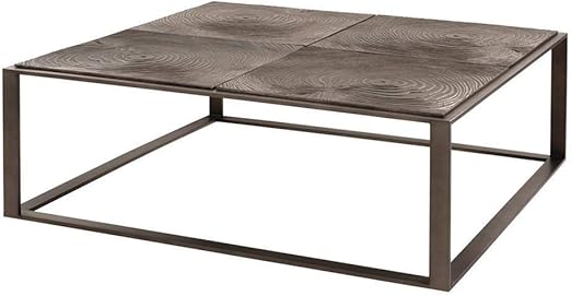 Amazon Com Mid Century Modern Box Frame Coffee Table Eichholtz Zino Luxury Bronze Square Open Base Living Room Table Kitchen Dining