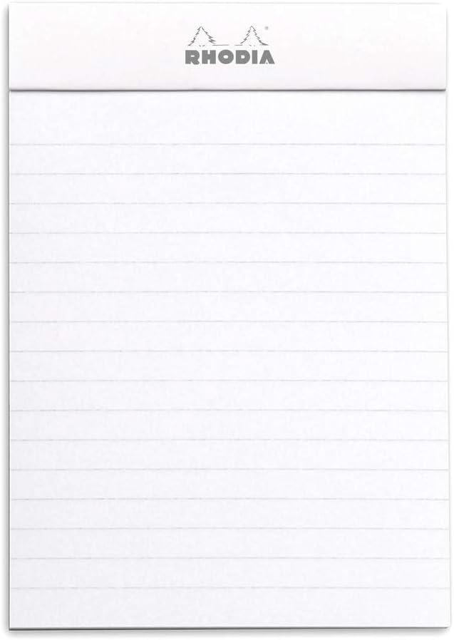 RHODIA 13601C, Stapled Notepad N°13 White, A6, Lined, 80 Detachable Sheets, White Clairefontaine Paper 80 g/m, Soft - Image 3