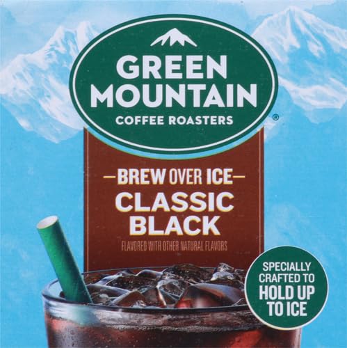 GREEN MOUNTAIN COFFEE ROASTERS ICED CLASSIC BLACK, SINGLE SERVE KEURIG K-CUP PODS, MEDIUM ROAST ICED COFFEE, 12 COUNT