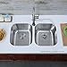 Decor Star P-006 32 1/4 Inch Undermount 50/50 Equal Double Bowl 18 Gauge Stainless Steel Kitchen Sink cUPC