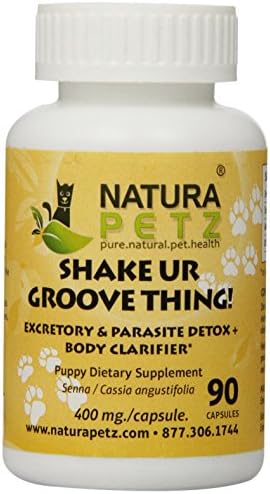 Natura Petz Shake Ur Groove Thing Excretory and Parasite Detox and Body Clarifier and Digestive Support for Puppies, 90 Capsules, 400mg Per Capsule