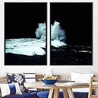2 Piece Framed Canvas Wall Art Black and White Scenery Canvas Prints Home Artwork Decoration for Living Room,Bedroom - 16