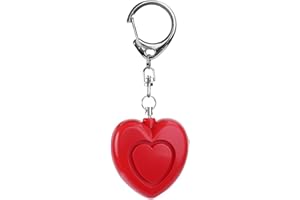 Heart-Shaped Personal Alarm Keychain – Compact High-Decibel Alarm with Led Light, Sensitive Sensing Technology for Safety, Id