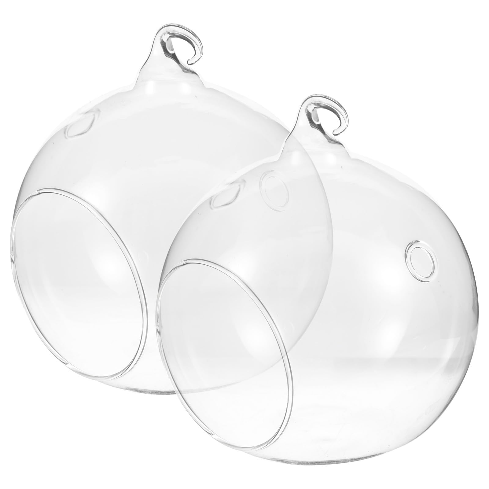 FUNOMOCYA Hanging Glass Globe Terrarium 12Cm Transparent Air Plant Holder Indoor Succulent Planter for Home Garden Office Decoration