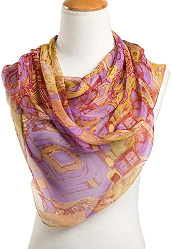 ZISUEX Women Silk Scarf Fashion Thin Long Headscarf Lightweight Summer Neckerchief (Orange)