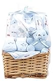 Big Oshi Baby Essentials 9 Piece Layette Basket Gift Set, Blue