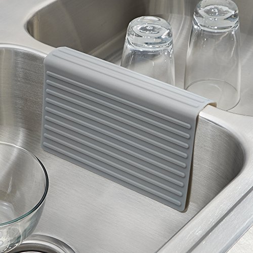 InterDesign Lineo Silicone Sink Divider Protector, Gray New eBay