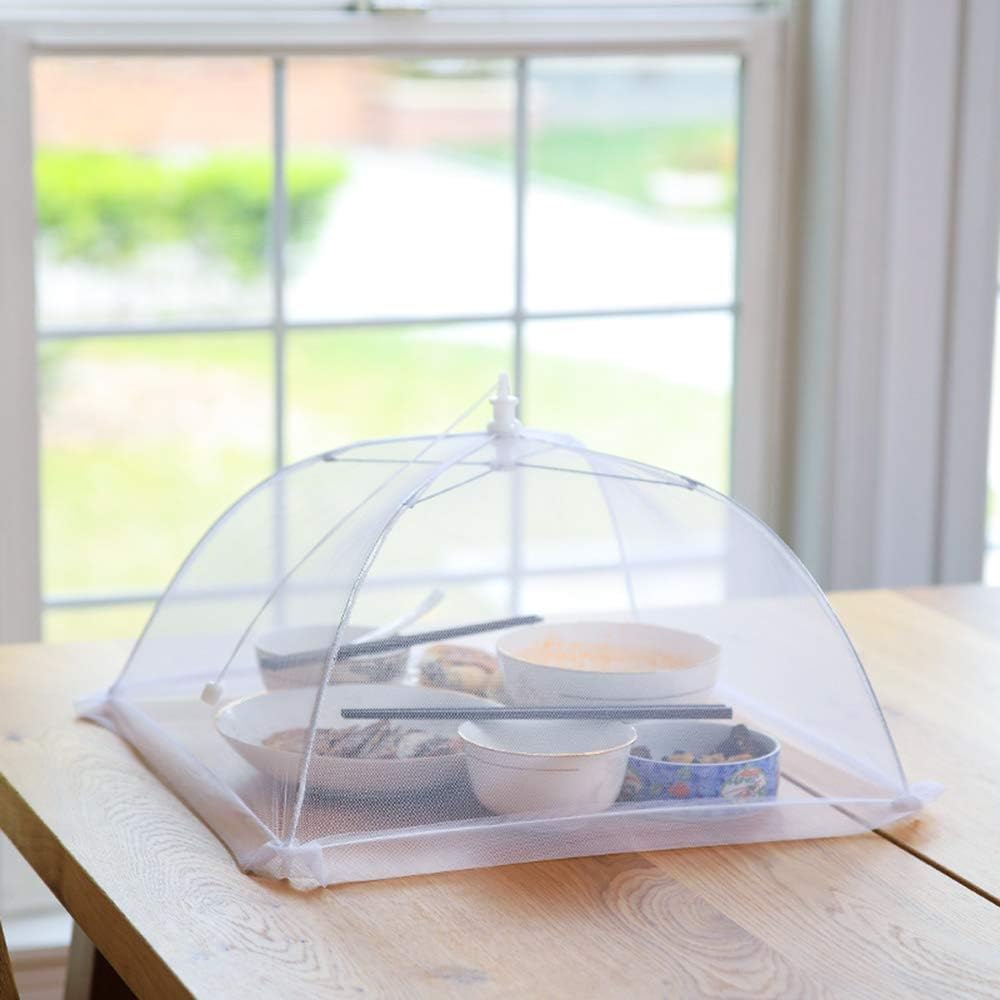 | Pop-Up Mesh Screen Food Cover Tent Umbrella, SPANLA 8 Pack Food Cover Net for Outdoors, Screen Tents, Parties Picnics, BBQs, Reusable and Collapsible Reusable and Collapsible, 17 Inches: Plate Serving Covers