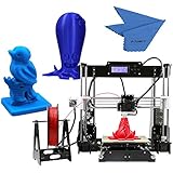 Anet A8 High Precision Desktop 3D Printer Kits Reprap i3 DIY Self Assembly with 8GB SD Card Aibecy Cleaning Cloth