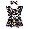 51Ubq4lmMLL. SS100 BFUSTYLE-Newborn-Baby-Girl-Floral-Romper-Toddler-Flutter-Bodysuit-OutfitHeadband