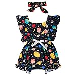 51Ubq4lmMLL. SS150 BFUSTYLE-Newborn-Baby-Girl-Floral-Romper-Toddler-Flutter-Bodysuit-OutfitHeadband