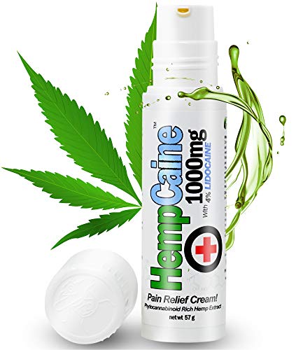 HempCaine Hemp Pain Relief Cream with 4% Lidocaine - 1000mg Topical Pain Cream for Back, Tendinitis, Muscle, Nerve, Foot, Joint, Knee, Pain Relief Cream & Arthritis
