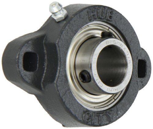 Hub City FB160URX3/4 Flange Block Mounted Bearing, 2 Bolt, Light Duty, Relube, Setscrew Locking Collar, Narrow Inner Race, Ductile Housing, 3/4" Bore, 1.14" Length Through Bore, 2.815" Mounting Hole Spacing
