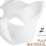COHEALI 15pcs Blank Paper Mache Cat Masks Hand Painted Masquerade DIY Unpainted view 4